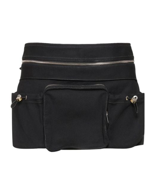 Dion Lee Black Short Skirt With Waist Pocket