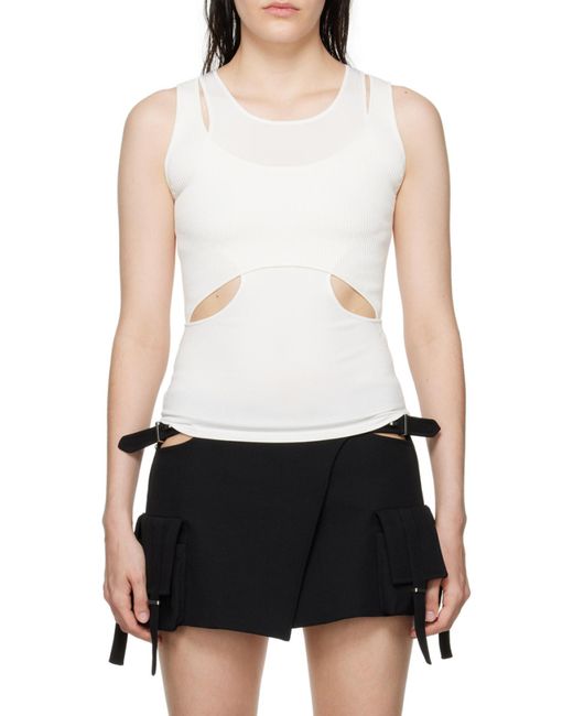 Dion Lee White Interlink Knitted Tank Top for men
