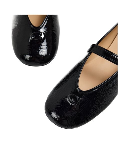 COACH Black Patent Leather Mary Jane Flats