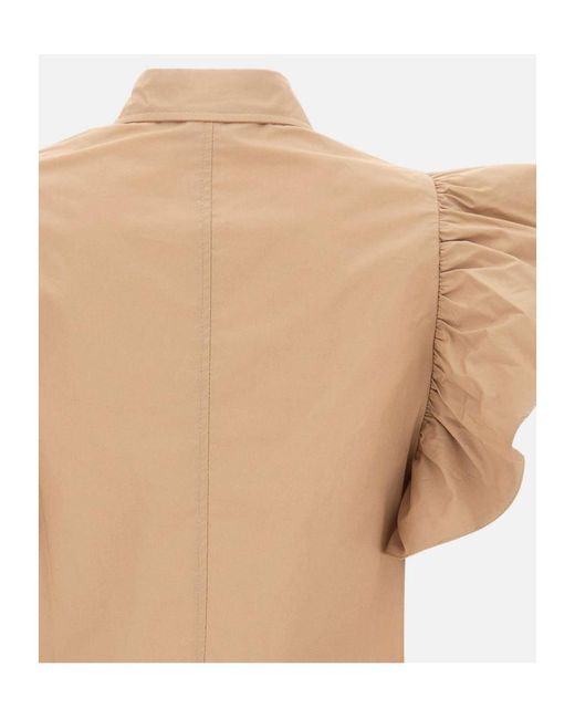 Kaos Natural Ruffled Cropped Shirt