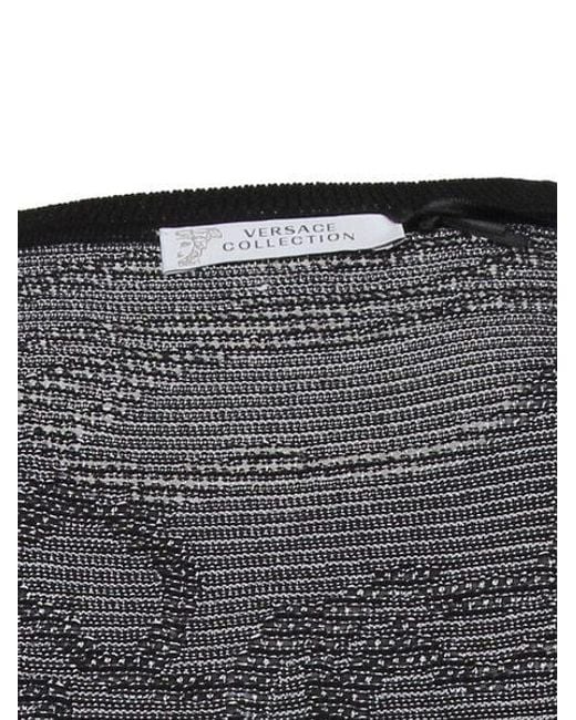 Versace Gray Striped Slim Pullover for men