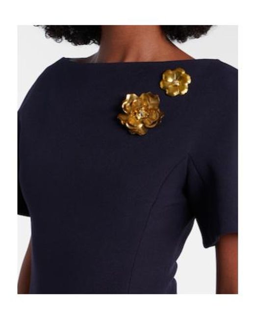 Safiyaa Blue Lacin Embellished Crepe Gown