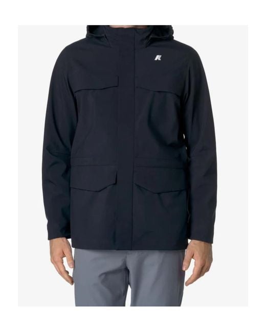 K-Way Blue Manphy Bonded Jacket for men