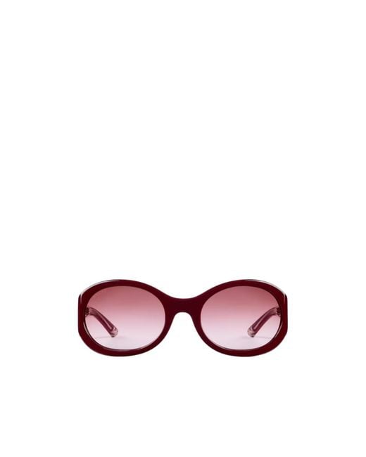 Gucci Pink Eyewear Oval Frame Sunglasses