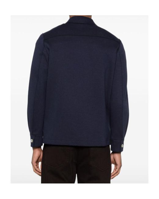 Eleventy Blue Pocket Button Shirt for men