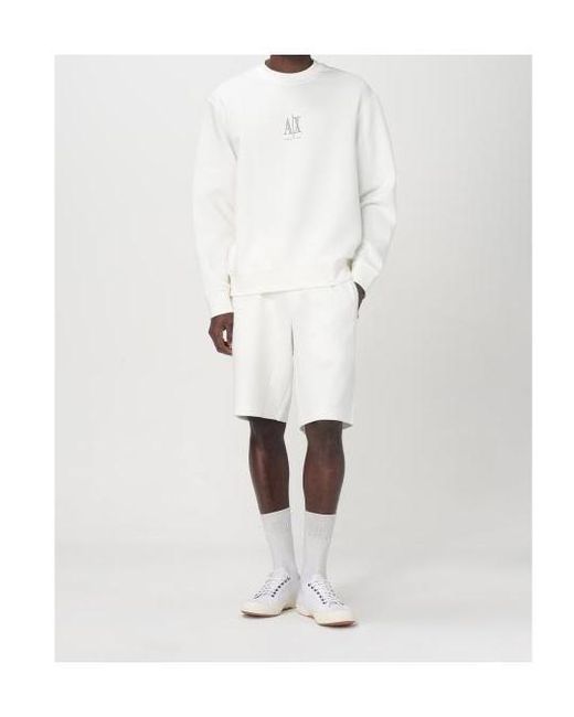 ARMANI EXCHANGE White Crewneck Sweatshirt for men