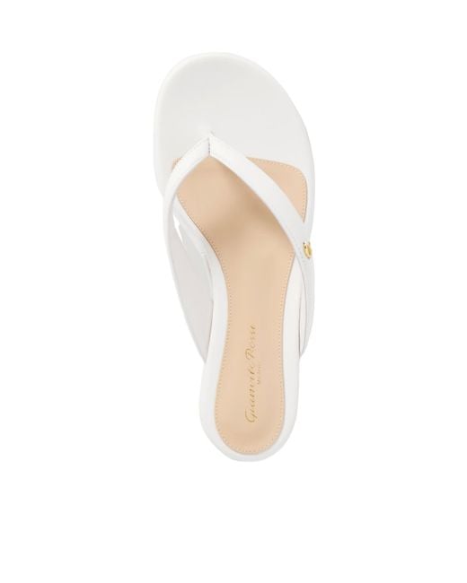 Gianvito Rossi White Leather Platform Flip Flops