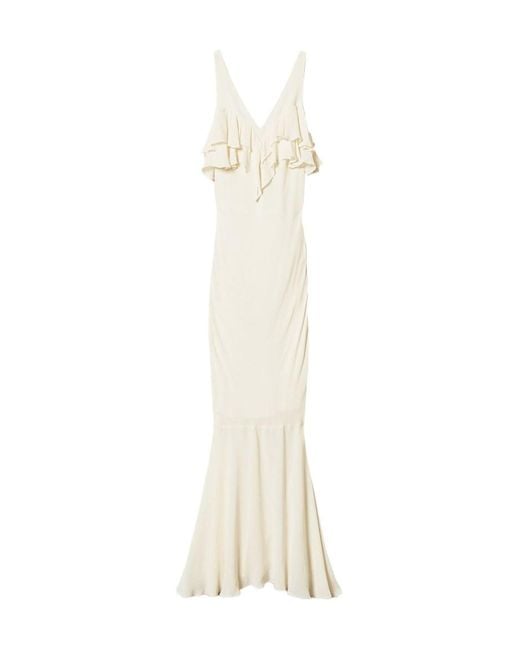 Twinset White Ruffled Maxi Dress