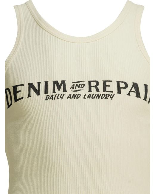 Kapital White 'Denim Repair' Tank Top for men