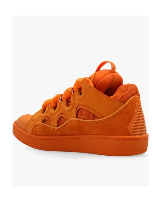 Lanvin Orange Lace Up Sneakers