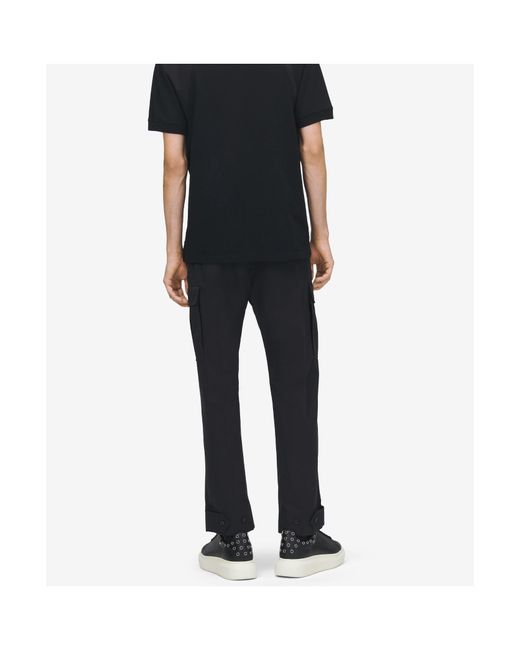 McQueen Black Straight-Leg Cargo Pants for men