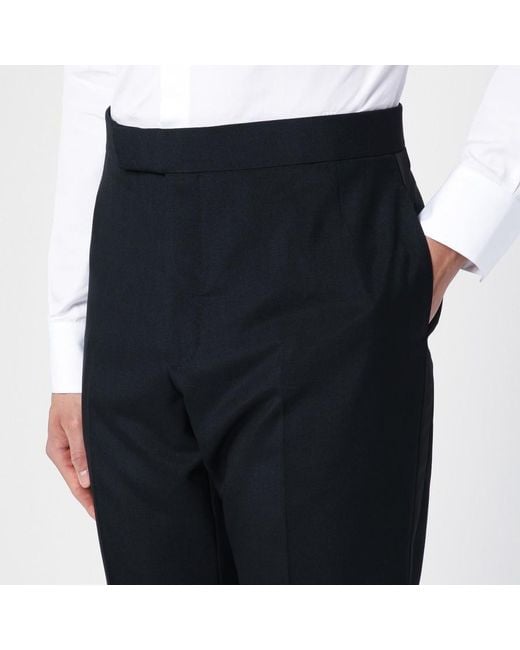 Thom Browne Black Mid-Waisted Skinny Trousers for men