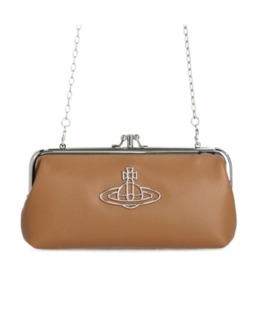 Vivienne Westwood Brown Logo Logo Shoulder Bag