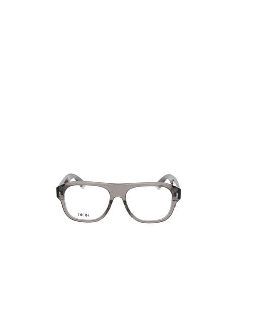 Dior White Eyewear Square Frame Glasses for men