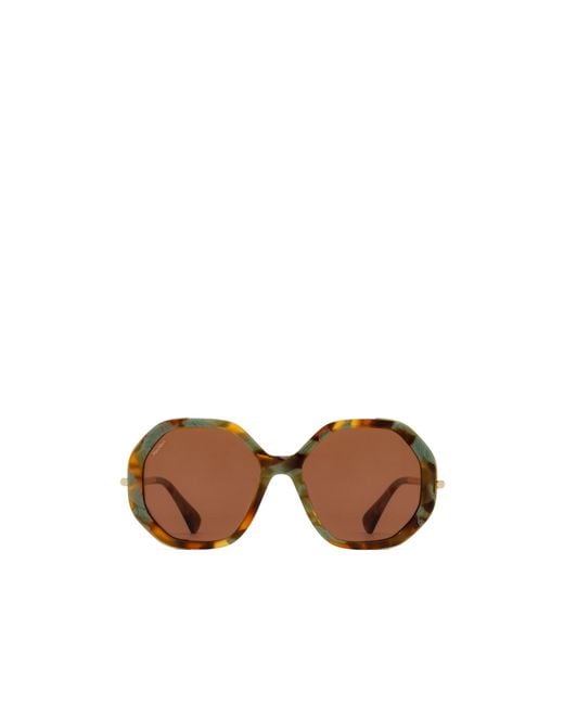 Max Mara Brown Irregular Frame Sunglasses
