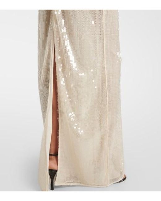 Stella McCartney White Sheer Sequined Maxi Dress