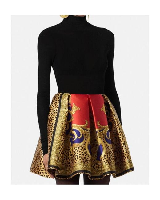 Versace Black Turtleneck Knitted Top