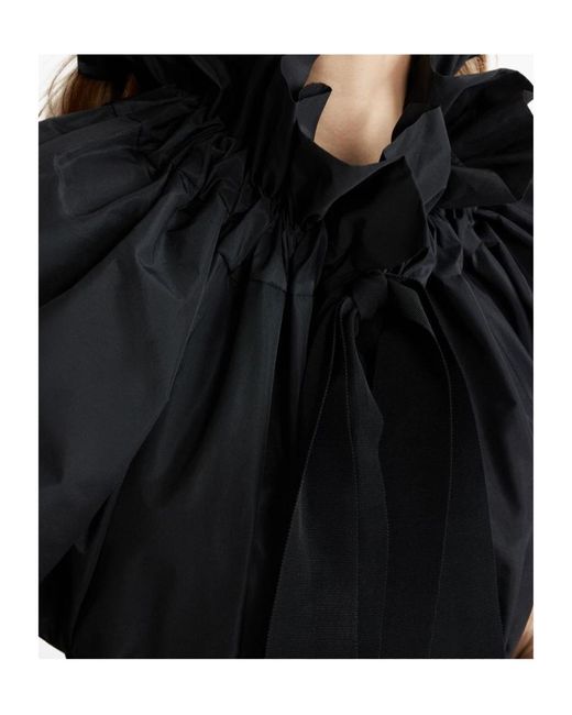 Patou Black Iconic Drawstring Faille Mini Dress