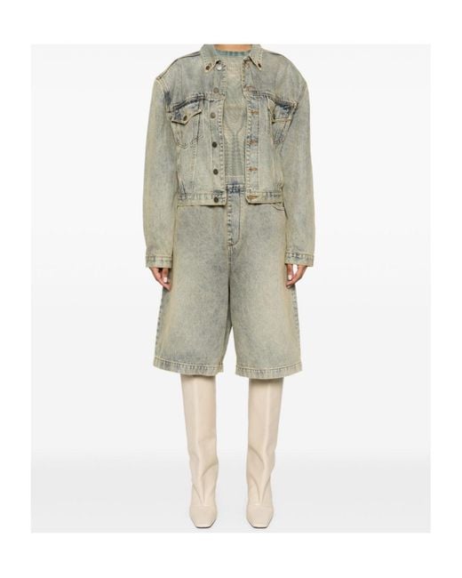 Entire studios Gray Denim Shorts for men