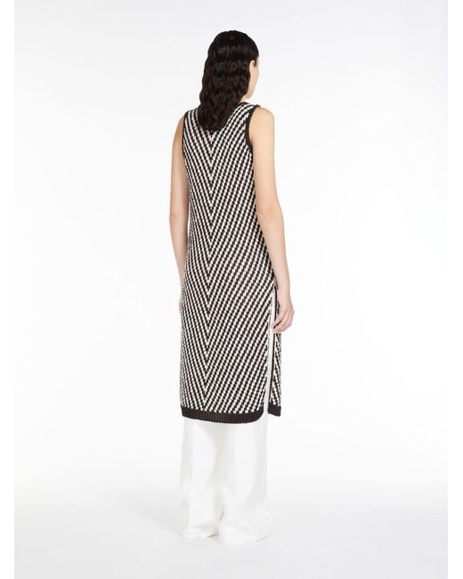 Max Mara Multicolor Long Pullover With Herringbone Pattern