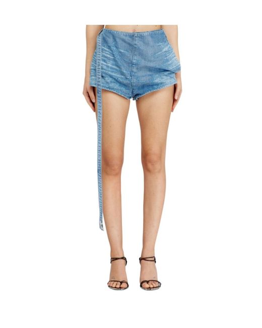 DIESEL Blue De-Drexa-Fsi Biker Belted Denim Shorts