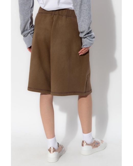 DSquared² Brown Logo-Printed Elasticated Waistband Shorts