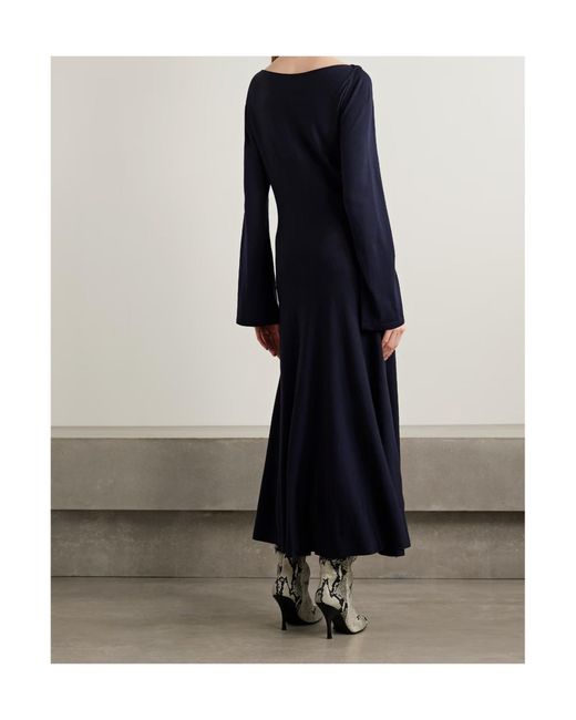 Khaite Blue Long-Sleeved Dress