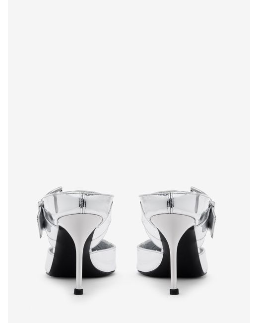 Alexander McQueen White Pointed Toe Slip-On Pumps
