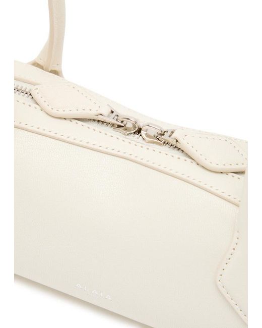 Alaïa White Le Teckel Small Grained Leather Shoulder Bag