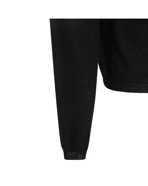 Rick Owens Black Long Sleeve Cut-Out Jumper for men