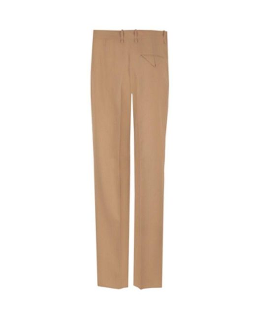 Bottega Veneta Natural High-Waisted Tailored Trousers