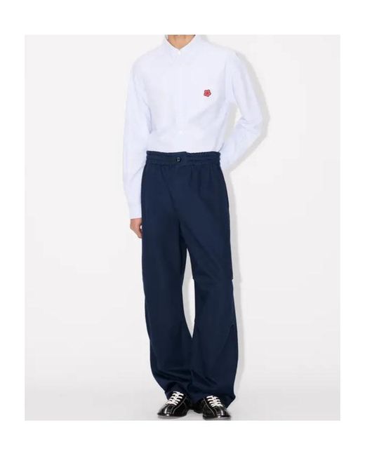 KENZO Blue Wide Leg Trousers for men