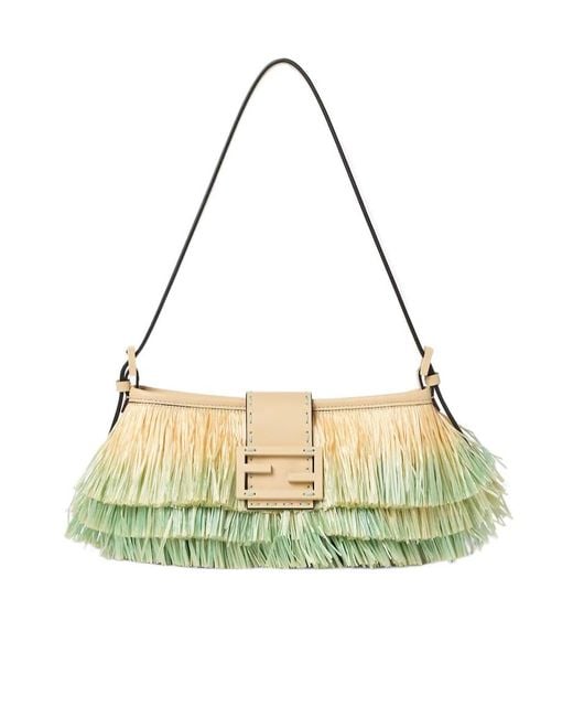 Fendi Metallic Baby B. Fringed Gradient Shoulder Bag