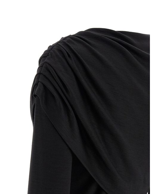 Isabel Marant Black Asna Long-Sleeve Panelled Top