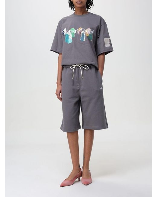 MSGM Gray Drawstring Track Shorts for men
