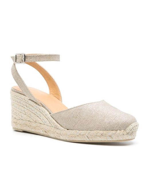 Castaner Natural Round-Toe Wedge Heels