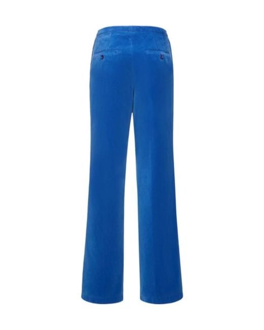 Aspesi Blue Velvet High-Waisted Casual Pants