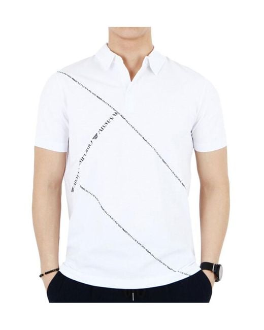 Emporio Armani White Logo Details Polo Shirt for men