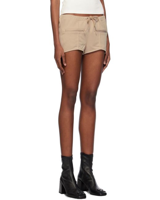 Courreges Brown Drawstring Mini Shorts