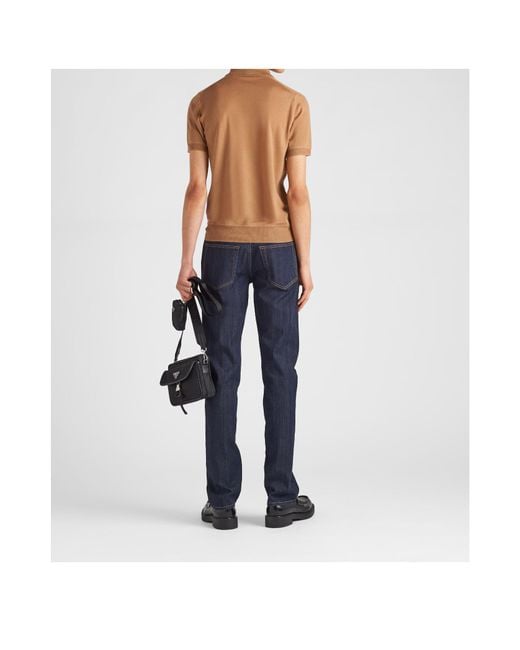 Prada Blue Stretch-Denim Jeans for men