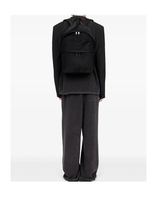 MM6 by Maison Margiela Black Logo-Patch Backpack for men