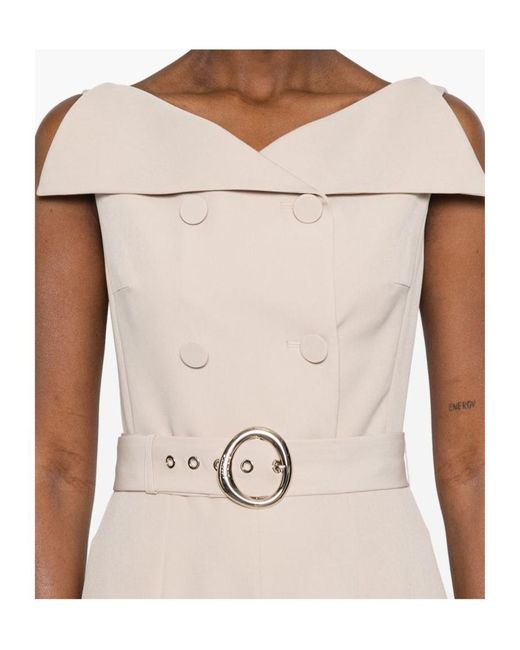 Liu Jo Natural Double-Breasted Jumpsuit