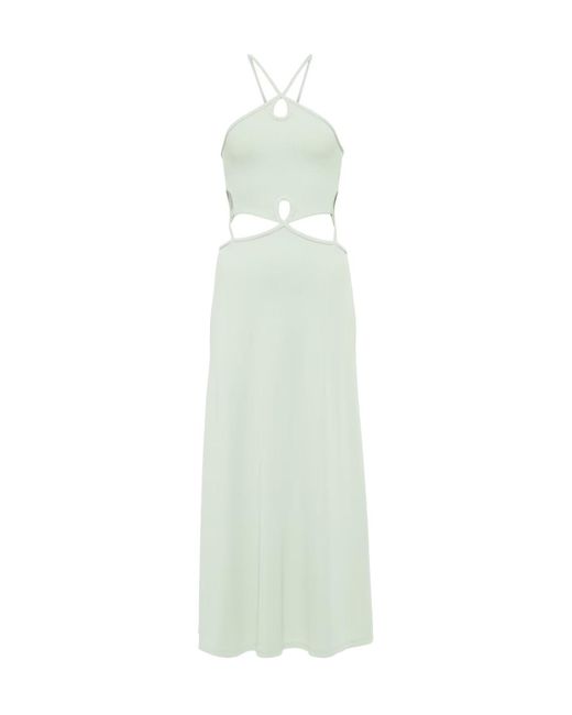Christopher Esber White Openwork Ribbed Knit Dress