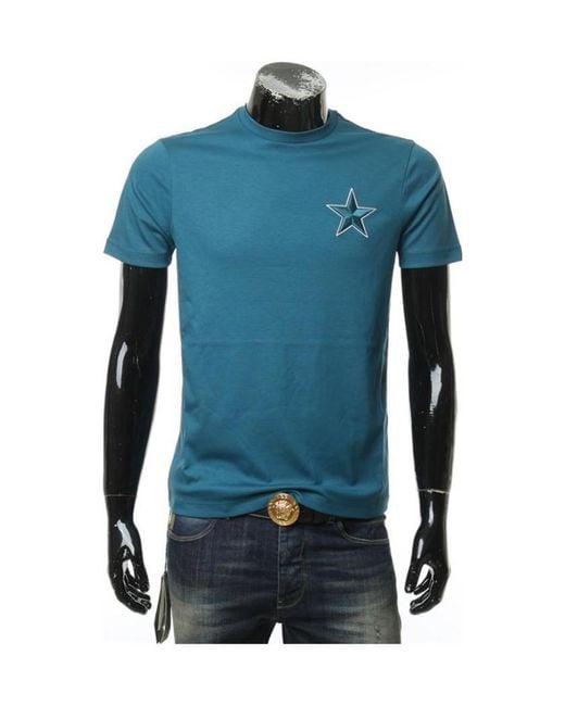 Emporio Armani Blue Star Pattern T-Shirt for men