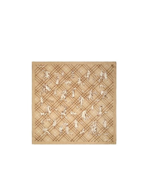 Burberry Natural Check Mates Silk Scarf