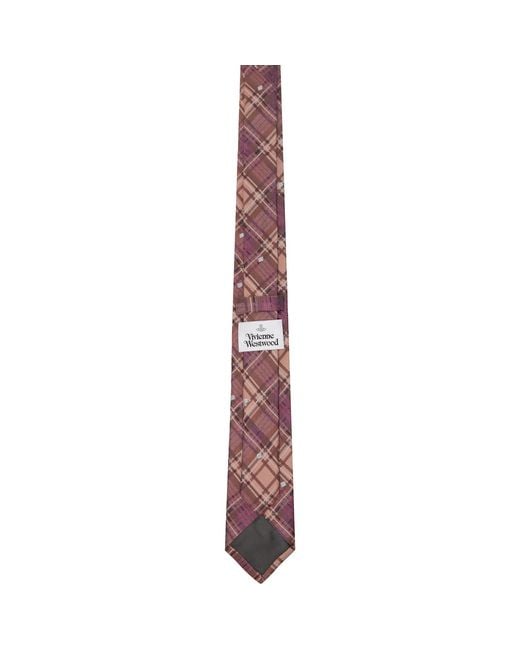 Vivienne Westwood White Louth Tartan Tie for men