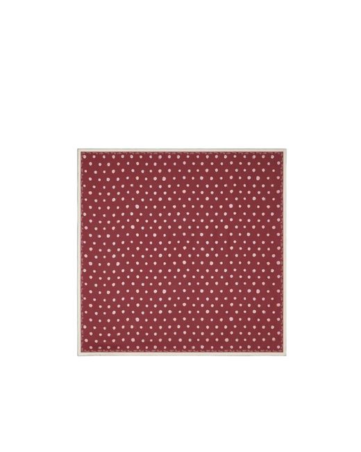 Fendi Red Falena Dots Printed Square Scarf