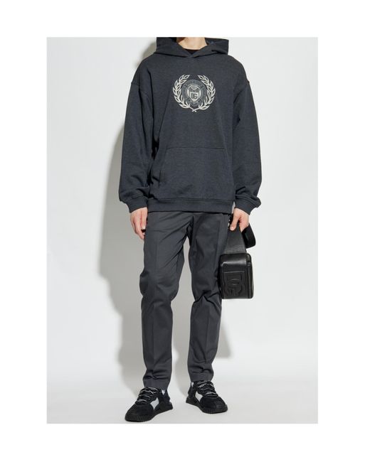 Dolce & Gabbana Blue Logo Printed Hoodie for men
