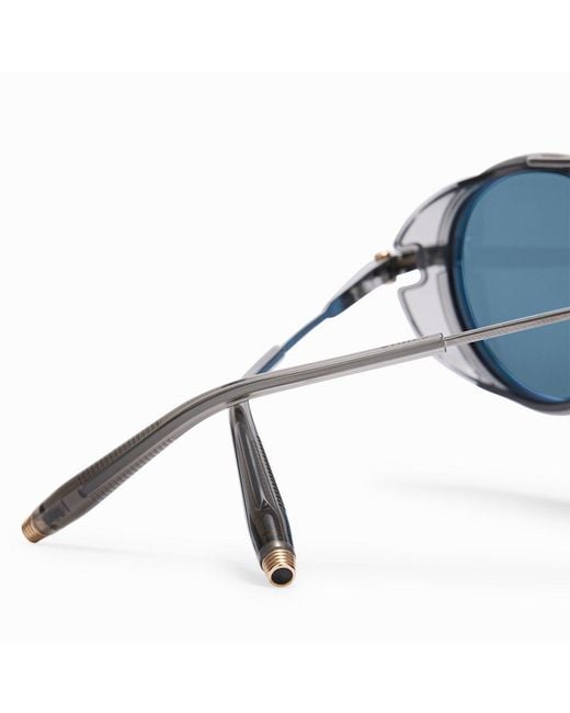 Akoni Blue Pilot-Frame Sunglasses for men