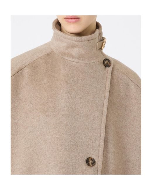 Max Mara Natural Derrik High Neck Cape